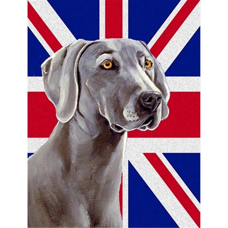 Carolines Treasures Weimaraner With English Union Jack British Flag Flag Canvas House Size LH9493CHF